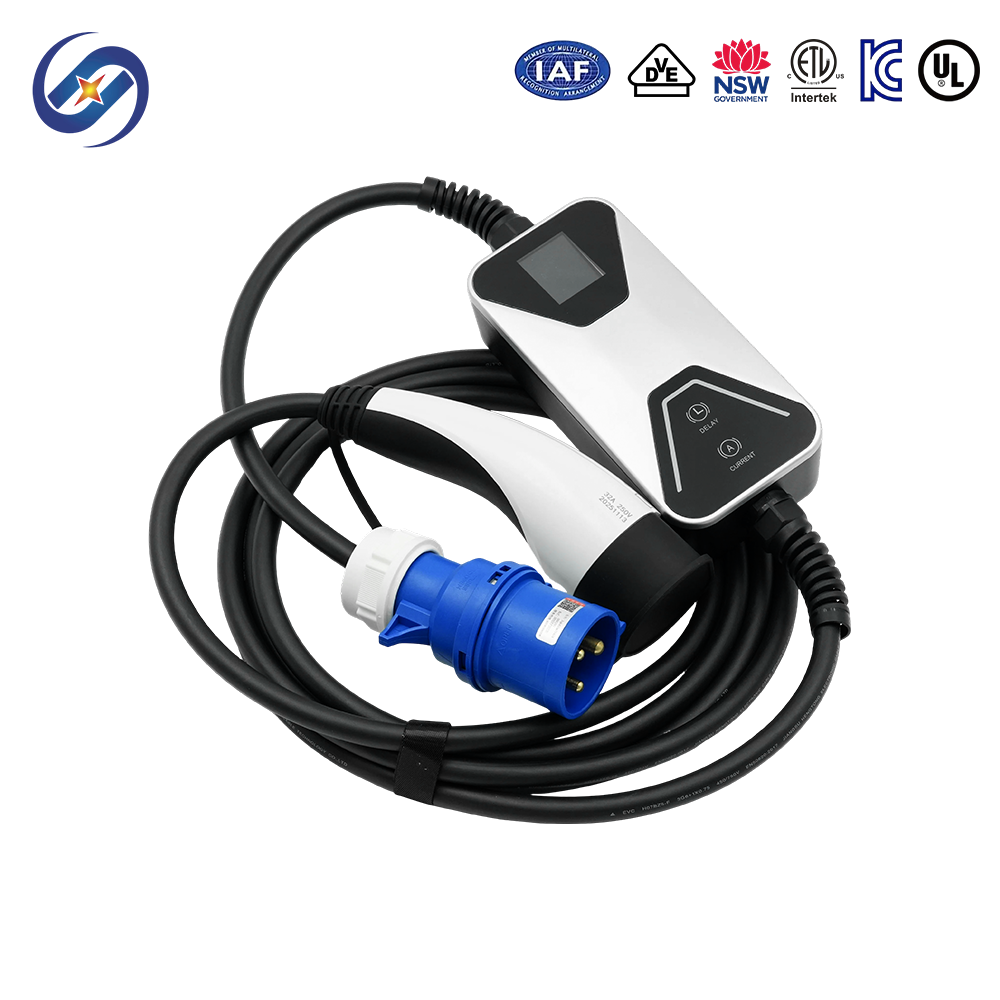 European Standard 32A CEE Industrial Plug Type 2 EV Charger