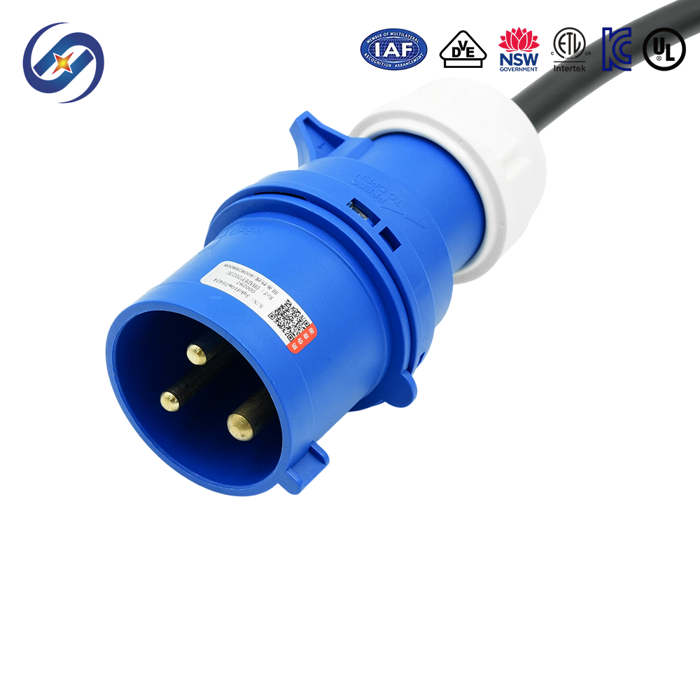 European Standard 32A CEE Industrial Plug Type 2 EV Charger
